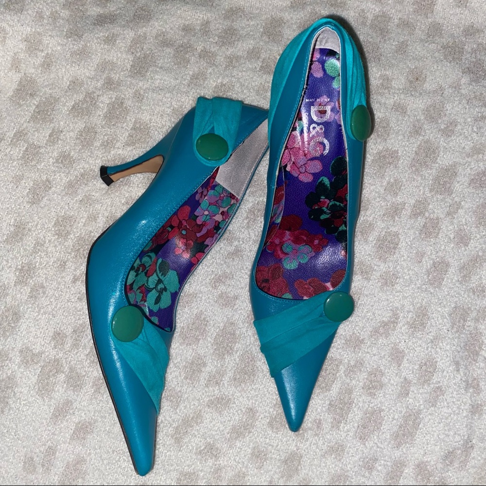 COPY - COPY - D&G - Vintage teal blue Dolce & Gabbana heels sz6